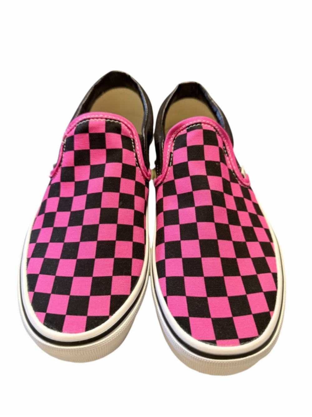 NWT Vans Slip-On Checkerboard Skate Shoe - Pink / Black
